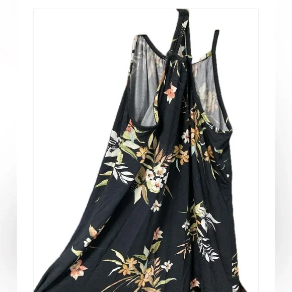 Black Floral Girl Halter Top - Picture 3 of 3